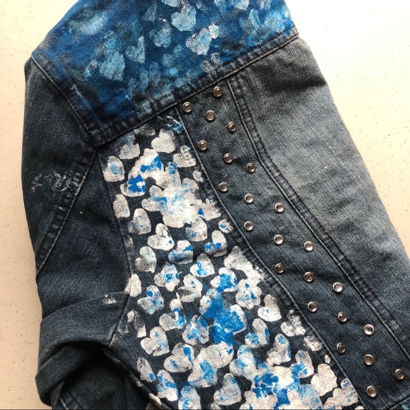 Handprinted Love Denim Jacket - Picture 8 of 12